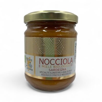Organic Hazelnut and Eucalyptus Honey Spread - Bio Delicacy from Italy, no lactose or gluten-250 gr