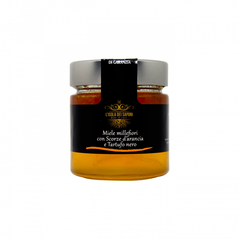 WILDFLOWER HONEY WITH ORANGE ZEST AND BLACK TRUFFLE-Isola dei Sapori-250gr (Copy)