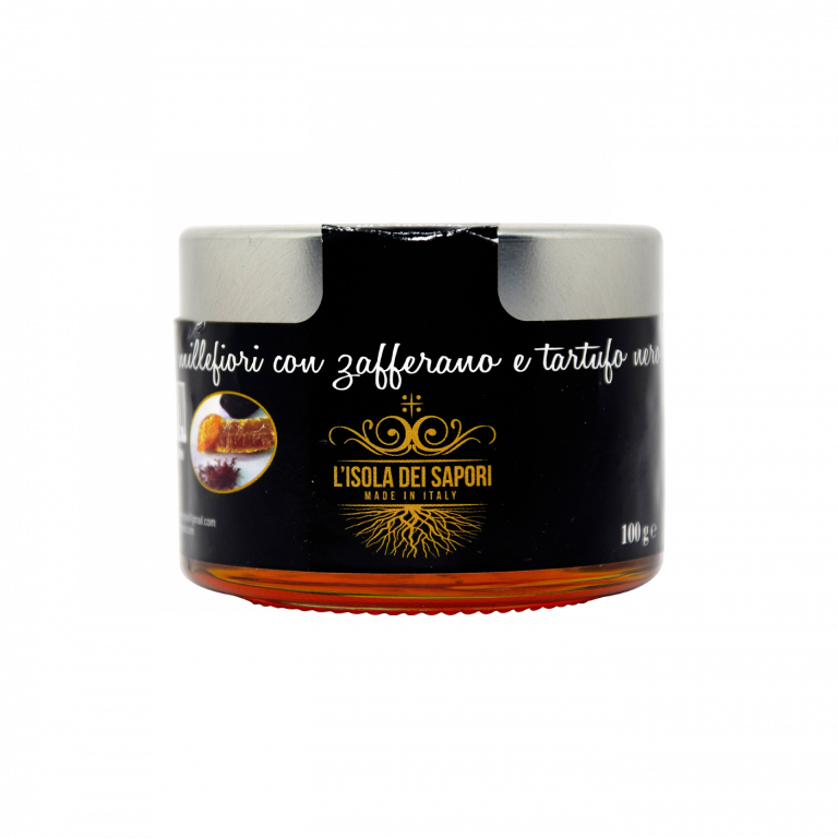 WILDFLOWER HONEY WITH SAFFRON STIGMAS ANDBLACK TRUFFLE-Isola dei Sapori-100gr