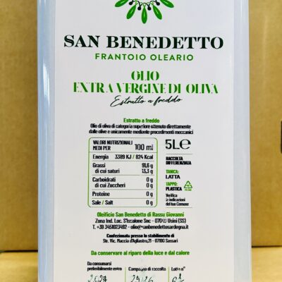 SARDINIAN-EXTRA-VIRGIN-OLIVE-OIL-FRANTOIO-OLEARIO-SAN-BENEDETTO-5 LT
